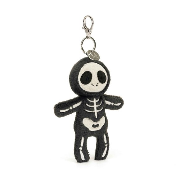 Jellycat Skeleton Bob Bag Charm Keychain Plush NWT with Dust Bags Halloween Gift - Picture 3 of 6